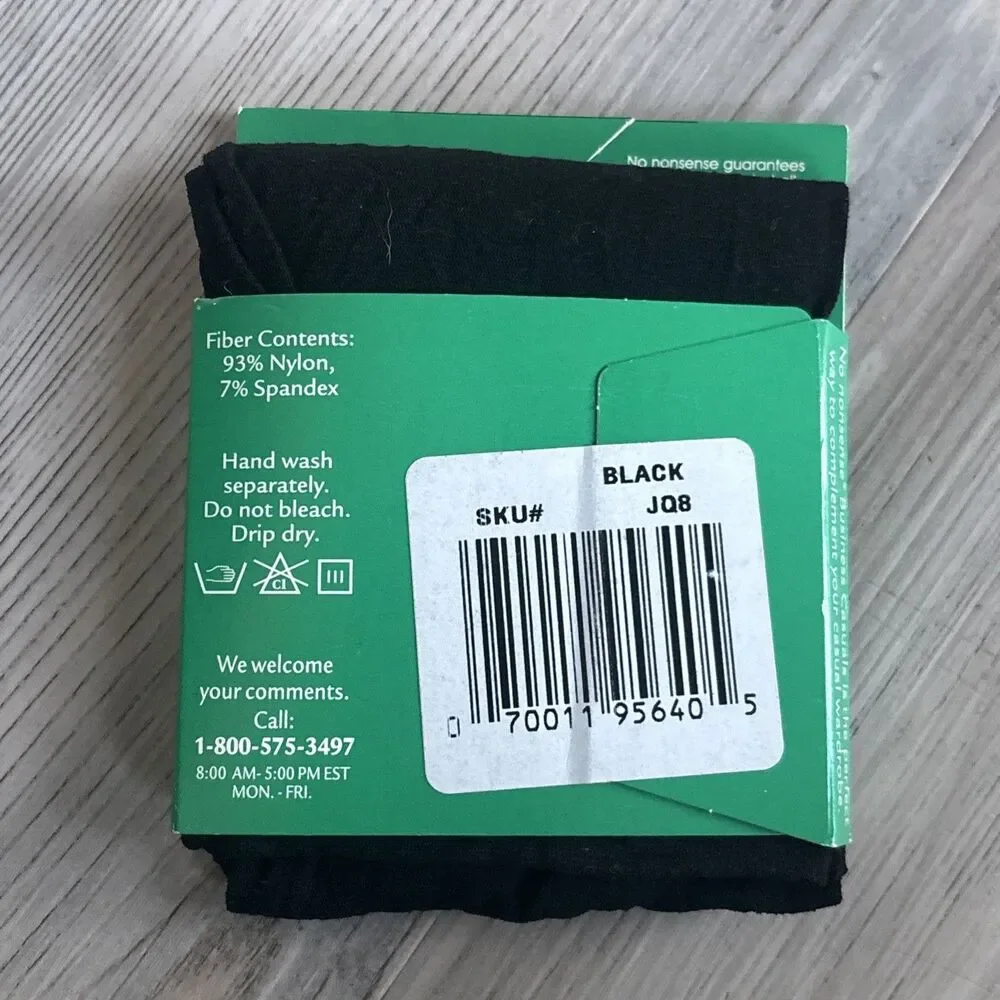 Vintage No Nonsense Business Casuals Plus Size Silky Trouser Socks JQ8 Black